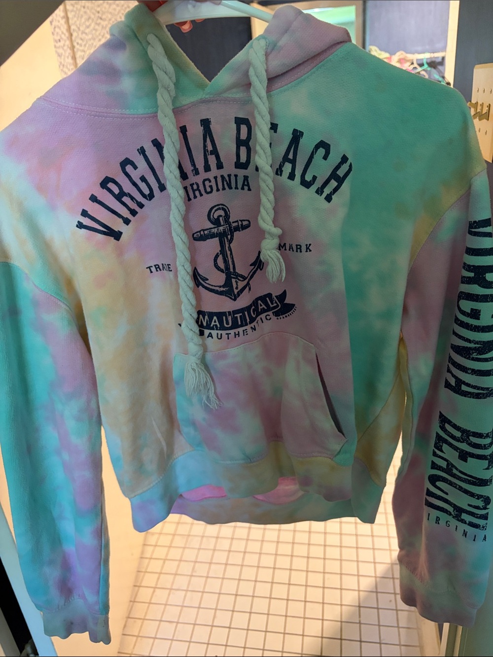 Exist Pastel Tie-Dye Hoodie with Peace Tag